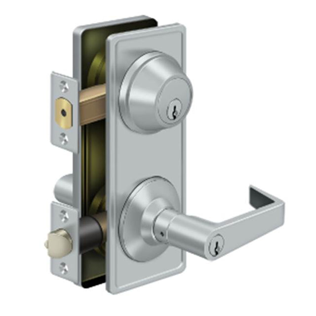Deltana - Intercon. Lock GR2, Entry w/ Claredon Lever - Brushed Chrome