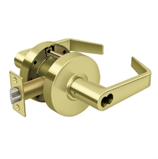 Deltana - Comm. Storeroom IC Core GR2, Clarendon Less CYL - Polished Brass