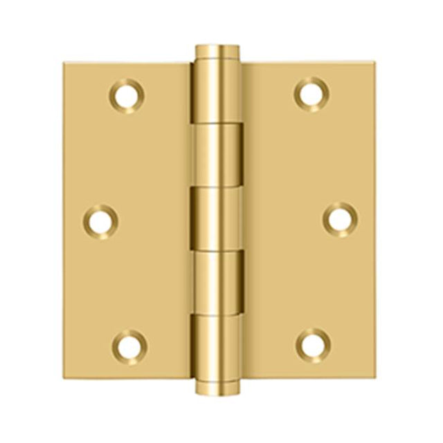 Deltana - 3-1/2'' x 3-1/2'' Square Hinge - PVD Polished Brass