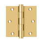 Deltana - 3-1/2'' x 3-1/2'' Square Hinge - PVD Polished Brass