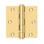 Deltana - 3-1/2'' x 3-1/2'' Square Hinge, Ball Bearings - PVD Polished Brass