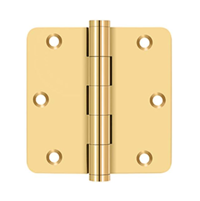 Deltana - 3-1/2'' x 3-1/2'' x 1/4'' Radius Hinge, Residential - PVD Polished Brass