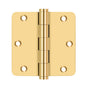 Deltana - 3-1/2'' x 3-1/2'' x 1/4'' Radius Hinge, Residential - PVD Polished Brass