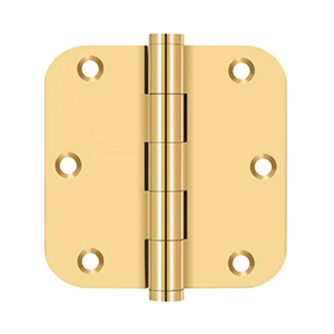 Deltana - 3-1/2'' x 3-1/2'' x 5/8'' Radius Hinges - PVD Polished Brass