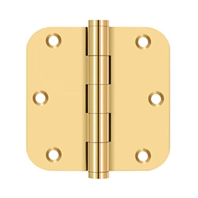 Deltana - 3-1/2'' x 3-1/2'' x 5/8'' Radius Hinges - PVD Polished Brass