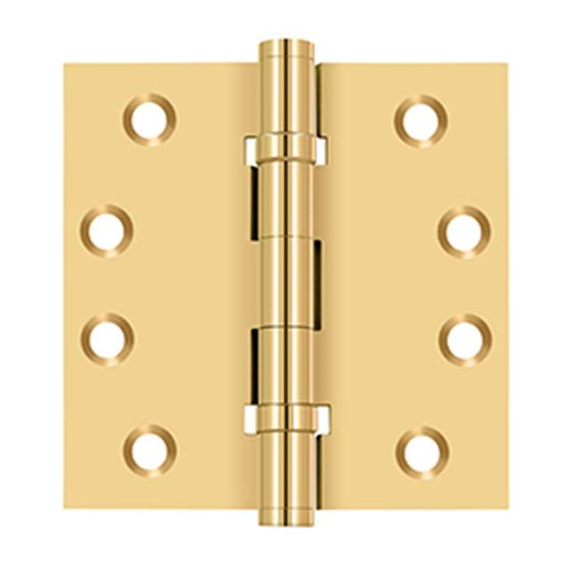 Deltana - 4'' x 4'' Square Hinges, Ball Bearings - PVD Polished Brass