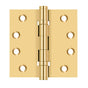 Deltana - 4'' x 4'' Square Hinges, Ball Bearings - PVD Polished Brass