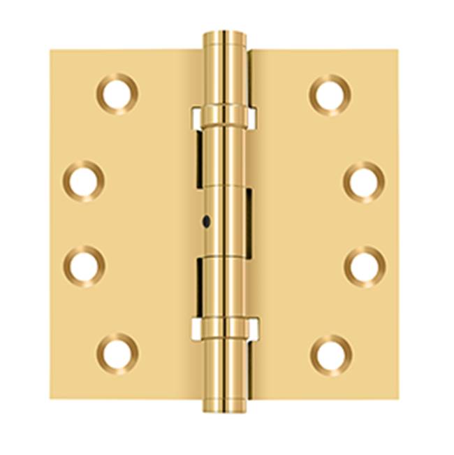 Deltana - 4'' x 4'' Square Hinges, Ball Bearings - PVD Polished Brass
