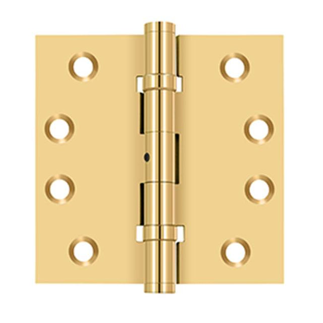 Deltana - 4'' x 4'' Square Hinges, Ball Bearings - PVD Polished Brass