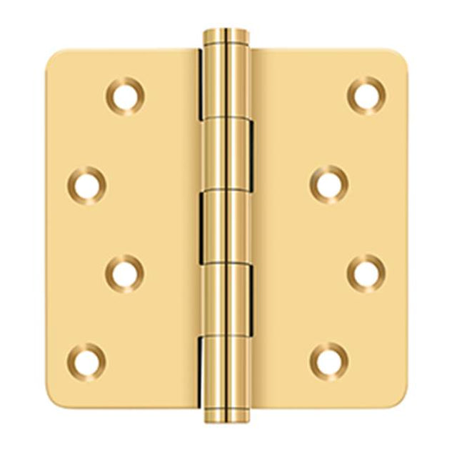 Deltana - 4'' x 4'' x 1/4'' Radius Hinges / Zig-Zag - PVD Polished Brass