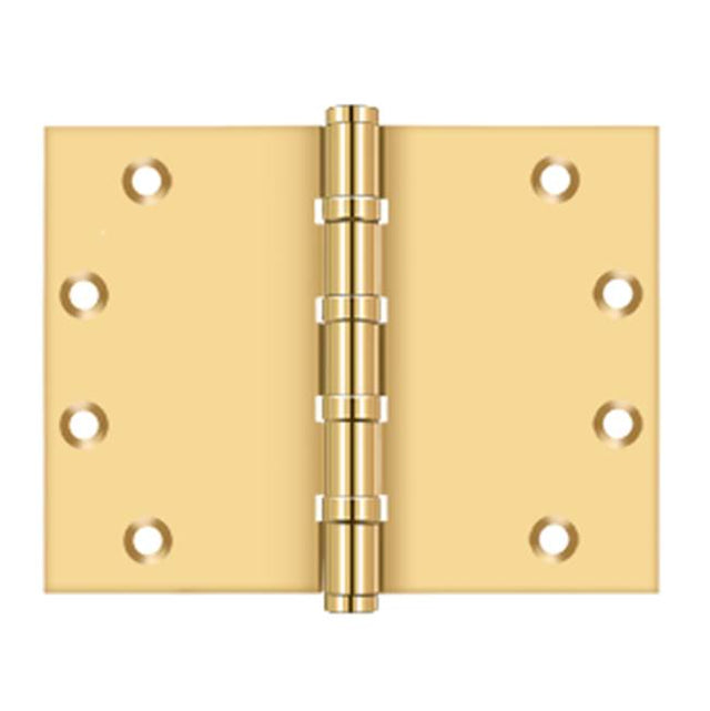 Deltana - 4-1/2'' x 6'' Square Corner Hinge, Ball Bearing - PVD Polished Brass