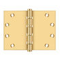 Deltana - 4-1/2'' x 6'' Square Corner Hinge, Ball Bearing - PVD Polished Brass