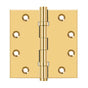 Deltana - 4-1/2'' x 4-1/2'' Square Hinges, Ball Bearings - PVD Polished Brass