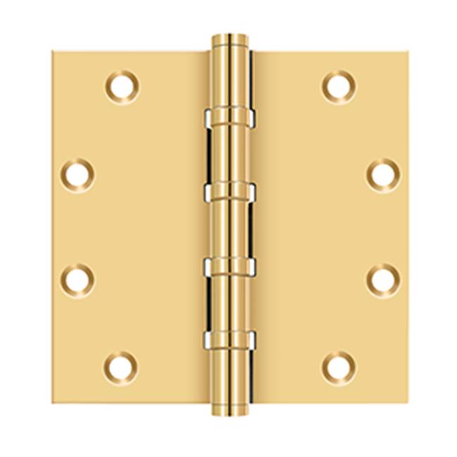 Deltana - 5'' x 5'' Square Hinges, Ball Bearings - PVD Polished Brass
