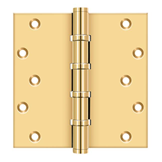 Deltana - 6'' x 6'' Square Hinges, Ball Bearings - PVD Polished Brass