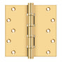 Deltana - 6'' x 6'' Square Hinges, Ball Bearings - PVD Polished Brass