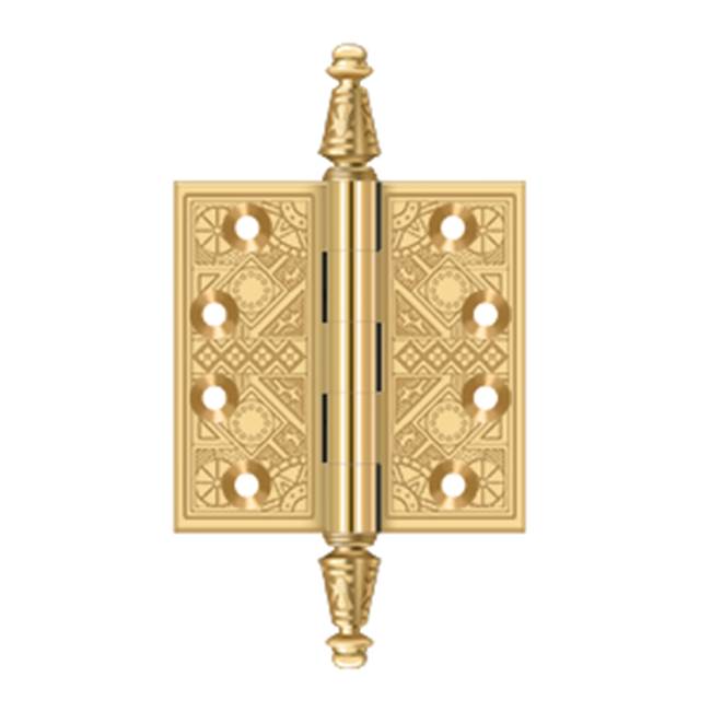 Deltana - 3-1/2'' x 3-1/2'' Square Hinges - PVD Polished Brass