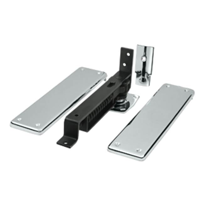 Deltana - Spring Hinge, Double Action w/ Solid Brass Cover Plates - Polished Chrome