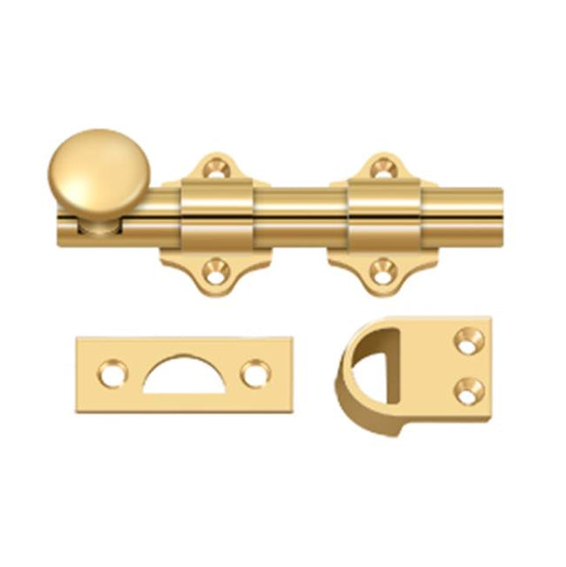 Deltana - 4'' Dutch Door Bolt, HD - PVD Polished Brass