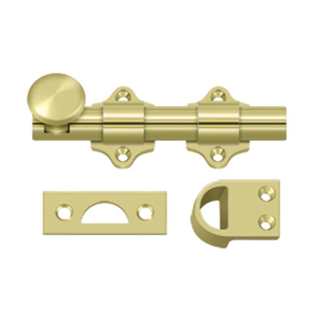 Deltana - 4'' Dutch Door Bolt, HD - Polished Brass