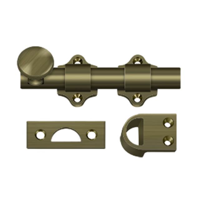 Deltana - 4'' Dutch Door Bolt, HD - Antique Brass