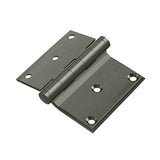 Deltana - 3'' x 3-1/2'' Half Surface Hinge - Antique Nickel