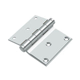 Deltana - 3'' x 3-1/2'' Half Surface Hinge - Polished Chrome