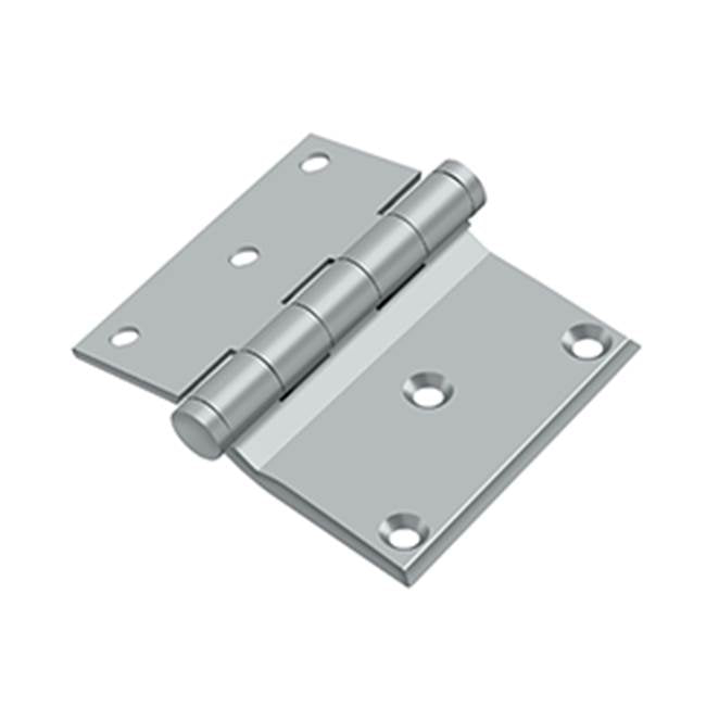 Deltana - 3'' x 3-1/2'' Half Surface Hinge - Brushed Chrome