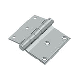 Deltana - 3'' x 3-1/2'' Half Surface Hinge - Brushed Chrome