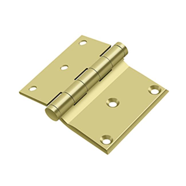 Deltana - 3'' x 3-1/2'' Half Surface Hinge - Polished Brass