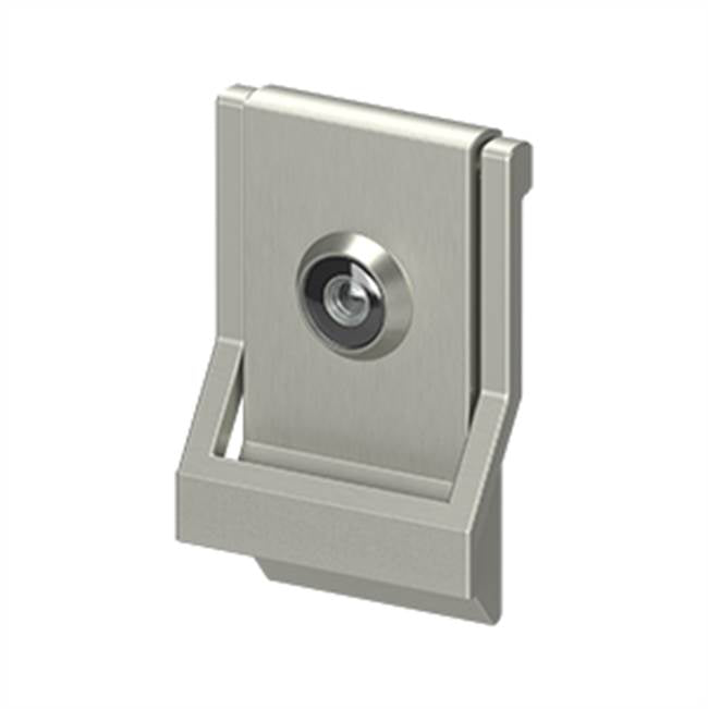 Deltana - Modern Door Knocker, UL Listed Viewer, Solid Brass - Brushed Nickel