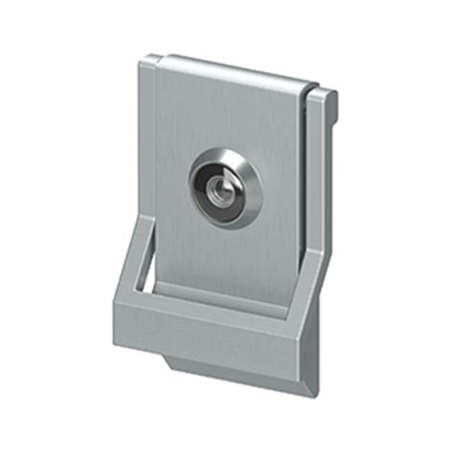 Deltana - Modern Door Knocker, UL Listed Viewer, Solid Brass - Brushed Chrome