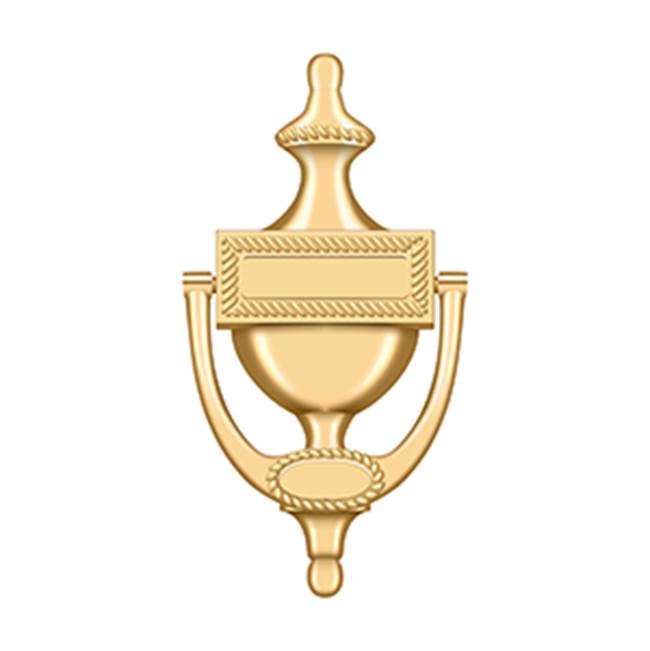 Deltana - Door Knocker, Victorian Rope - PVD Polished Brass