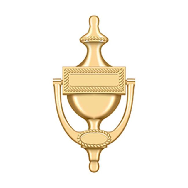 Deltana - Door Knocker, Victorian Rope - PVD Polished Brass