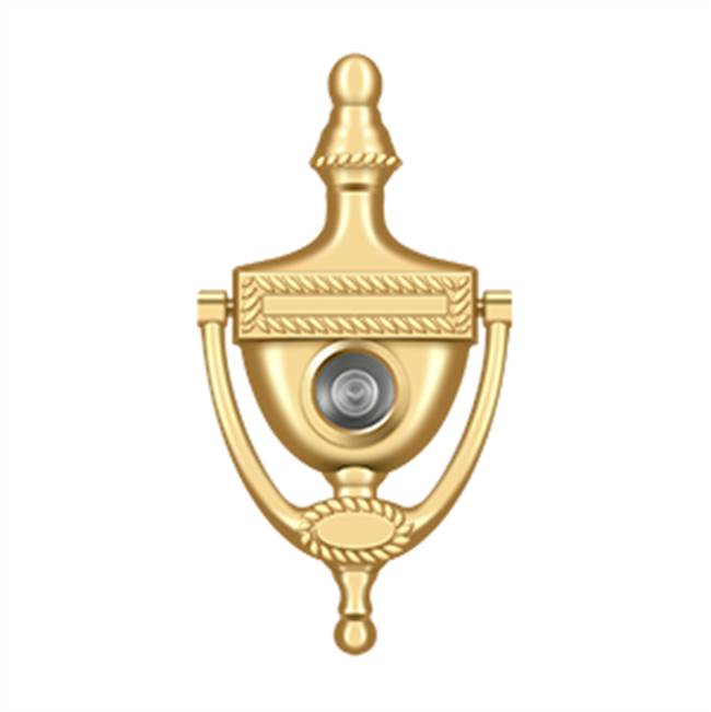 Deltana - Door Knocker-Viewer, Victorian Rope - PVD Polished Brass