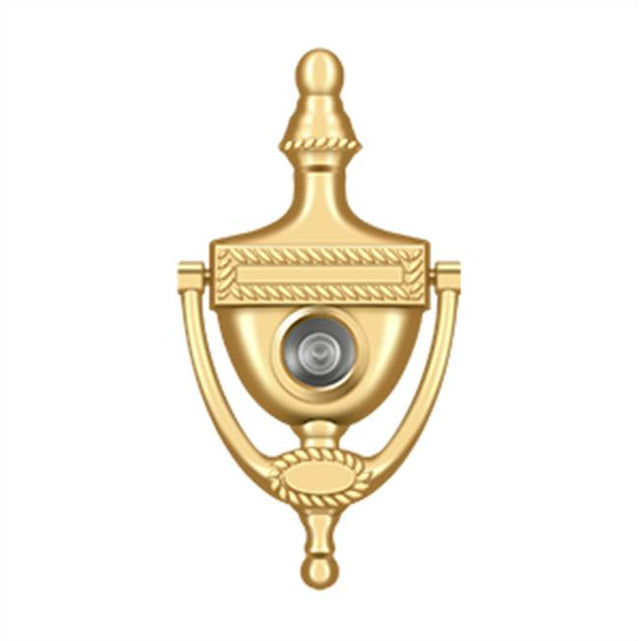 Deltana - Door Knocker-Viewer, Victorian Rope - PVD Polished Brass