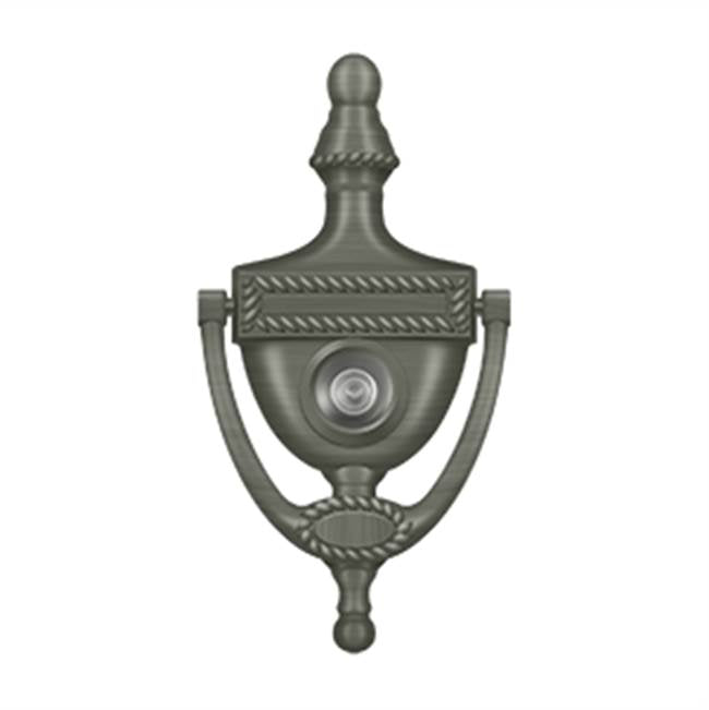 Deltana - Door Knocker-Viewer, Victorian Rope - Antique Nickel