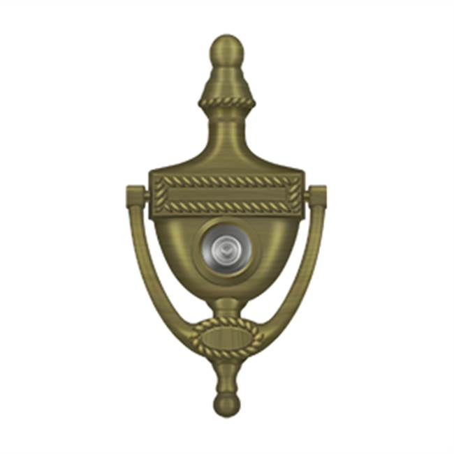 Deltana - Door Knocker-Viewer, Victorian Rope - Antique Brass