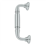 Deltana - Door Pull w/ Rosette, 8'' - Polished Chrome