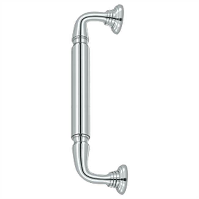 Deltana - Door Pull w/ Rosette, 10'' - Polished Chrome