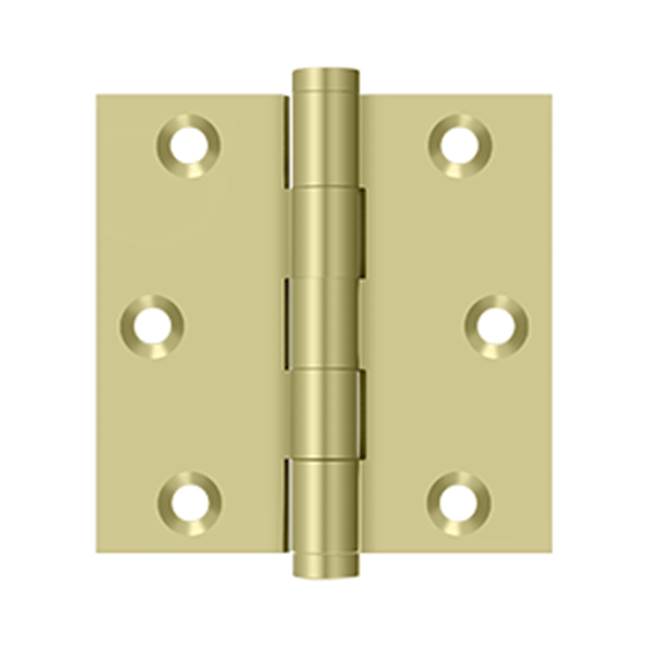 Deltana - 3'' x 3'' Square Hinge - Unlacquered Brass