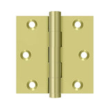 Deltana - 3'' x 3'' Square Hinge - Polished Brass