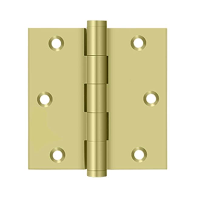 Deltana - 3-1/2'' x 3-1/2'' Square Hinge, Residential - Polished Brass