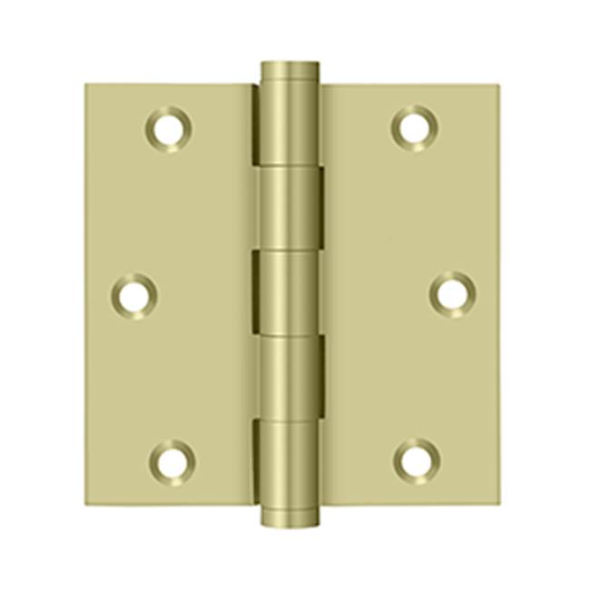 Deltana - 3-1/2'' x 3-1/2'' Square Hinge, Residential - Unlacquered Brass