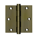 Deltana - 3-1/2'' x 3-1/2'' Square Hinge, Residential - Antique Brass