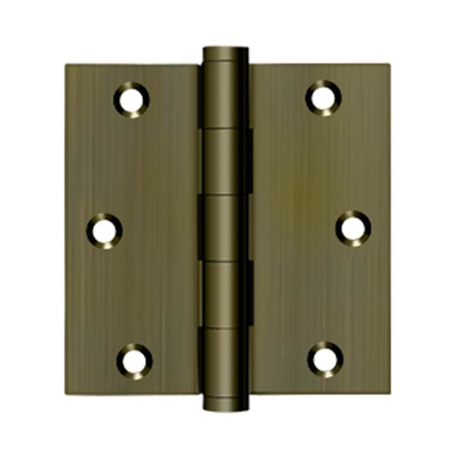 Deltana - 3-1/2'' x 3-1/2'' Square Hinge - Antique Brass
