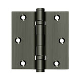 Deltana - 3-1/2'' x 3-1/2'' Square Hinge, Ball Bearings - Antique Nickel
