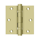 Deltana - 3-1/2'' x 3-1/2'' Square Hinge, Ball Bearings - Unlacquered Brass