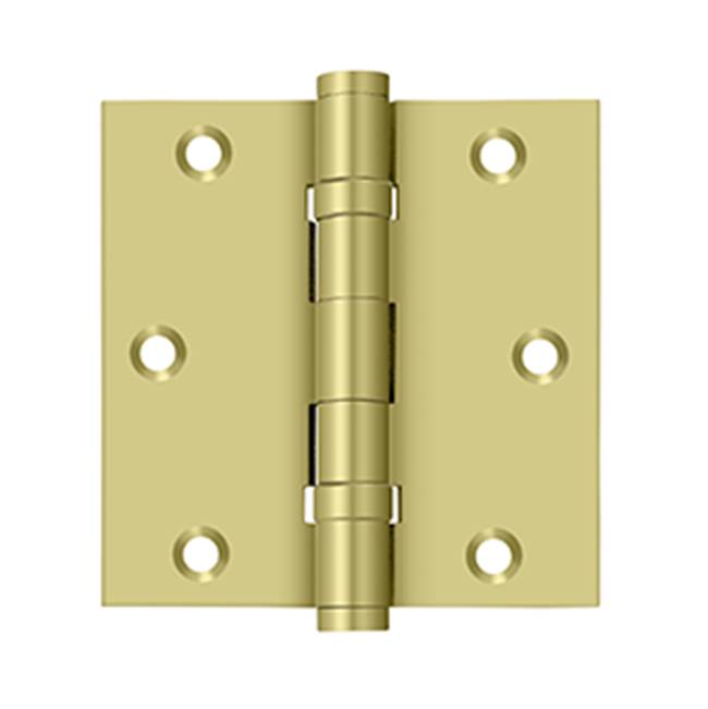 Deltana - 3-1/2'' x 3-1/2'' Square Hinge, Ball Bearings - Polished Brass