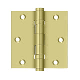 Deltana - 3-1/2'' x 3-1/2'' Square Hinge, Ball Bearings - Polished Brass